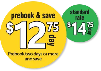Prebook and save off our standard rates